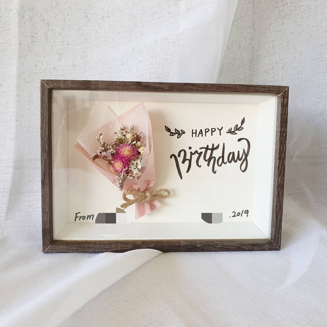Handwritten Text - Dried Flower Frame