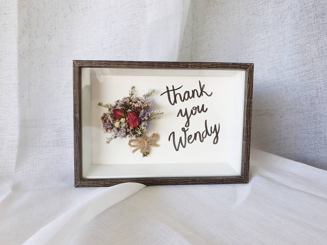 Handwritten Text - Dried Flower Frame