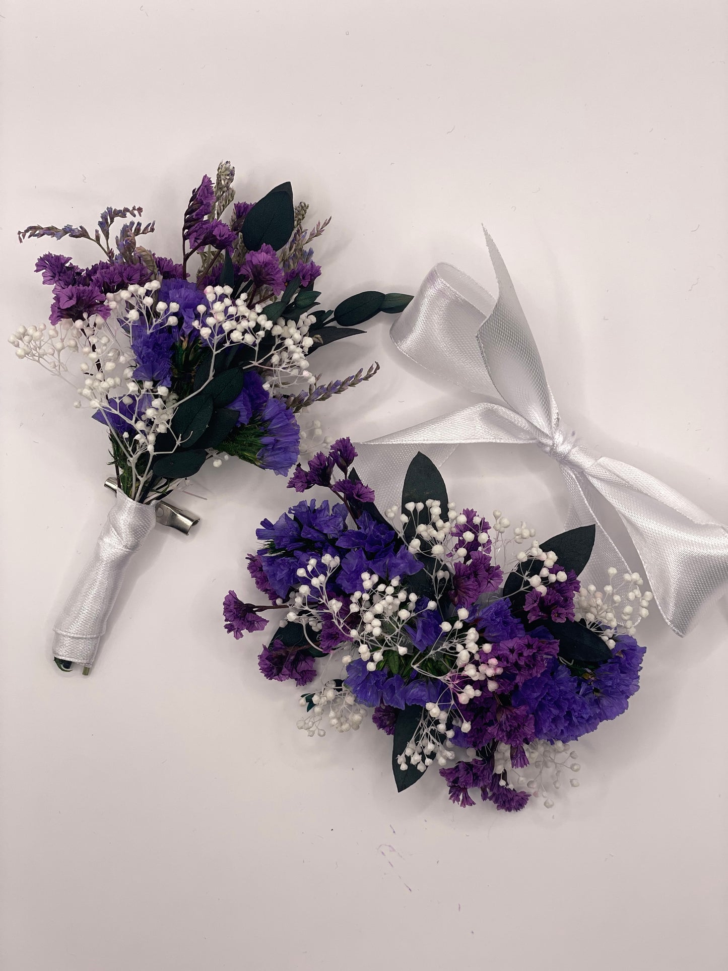 Wrist Corsage & Boutonniere Set